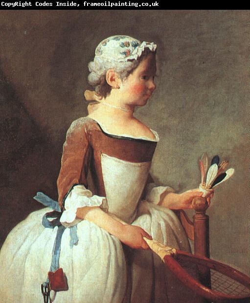 Jean Baptiste Simeon Chardin Girl with Racket and Shuttlecock
